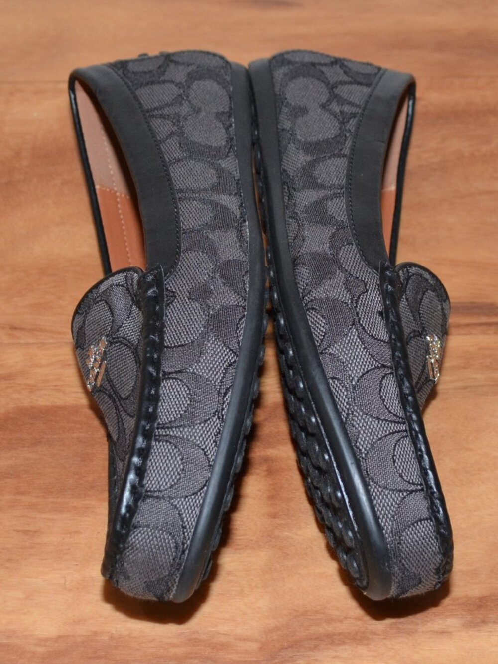 Coach black/gray Monogram Women’s size 7 Gable Signature Comfort Loafers - Picture 7 of 10